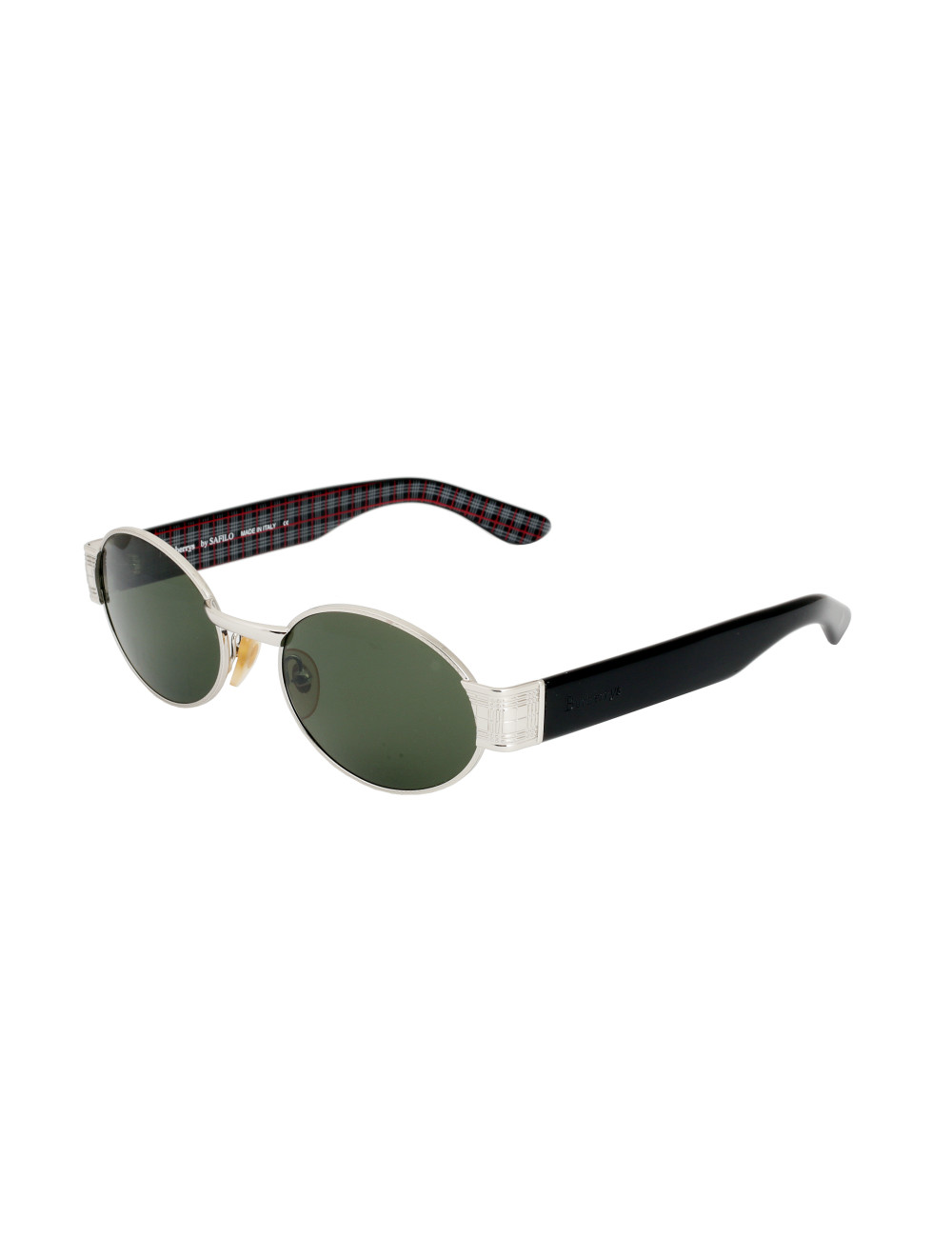 Burberry's 90's Silver Black Oval Sunglasses