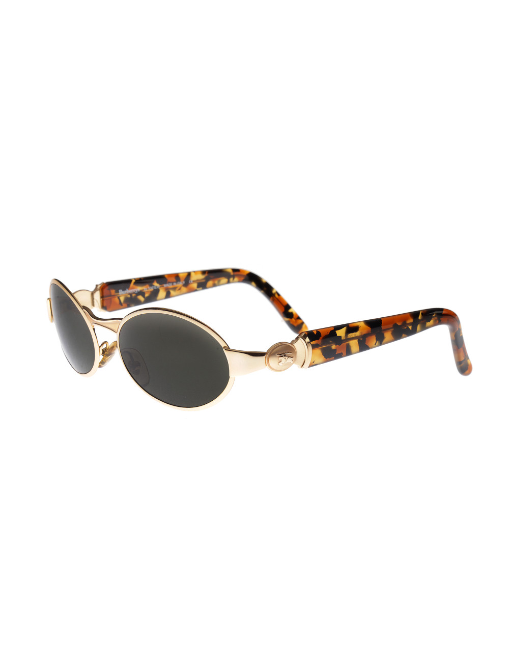 Burberry \'90s Gold Havana Oval Sunglasses